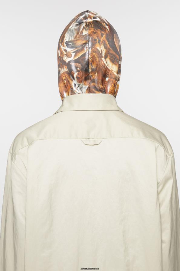 Acne Studios vestir blanco marfil 0T4HT892 sobrecamisa de nailon