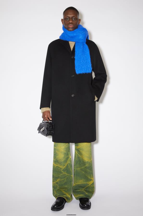 Acne Studios vestir negro 0T4HT908 abrigo de botonadura simple