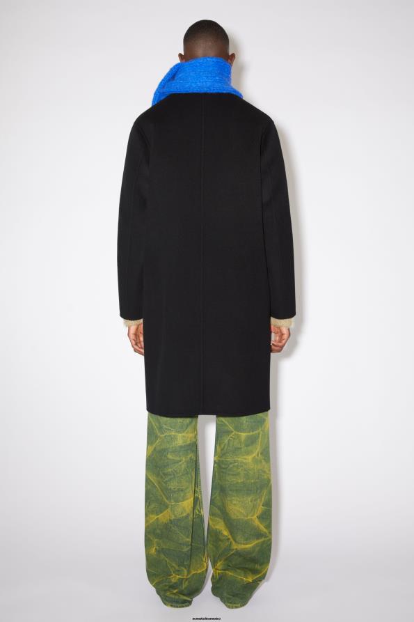 Acne Studios vestir negro 0T4HT908 abrigo de botonadura simple