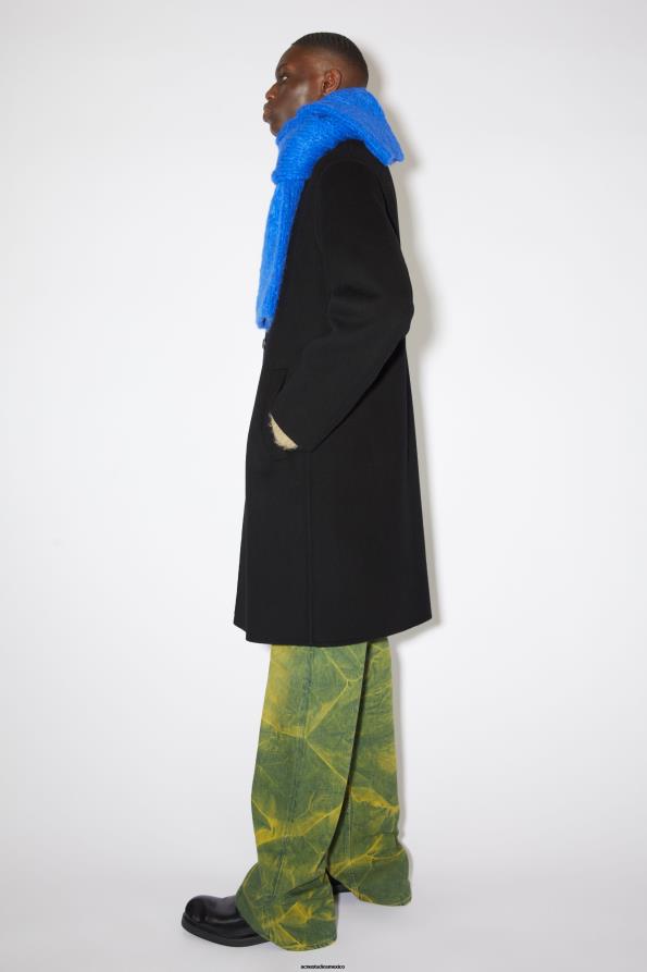 Acne Studios vestir negro 0T4HT908 abrigo de botonadura simple