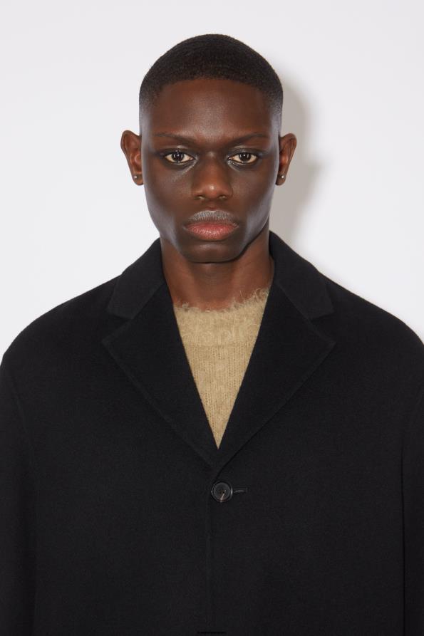 Acne Studios vestir negro 0T4HT908 abrigo de botonadura simple