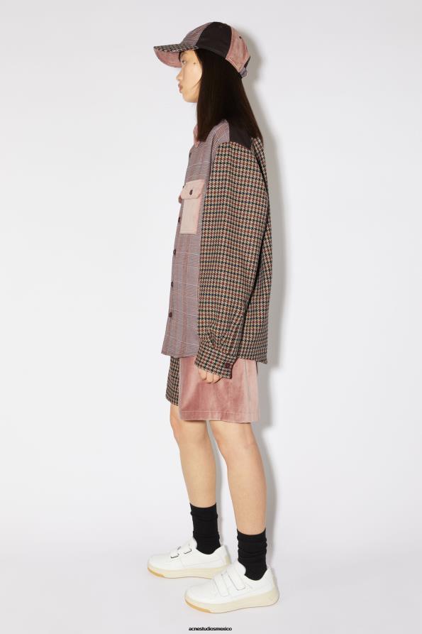 Acne Studios vestir rosado morado 0T4HT28 camisa de patchwork unisex