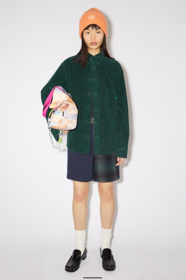 Acne Studios vestir verde noche 0T4HT22 sobrecamisa de pana unisex