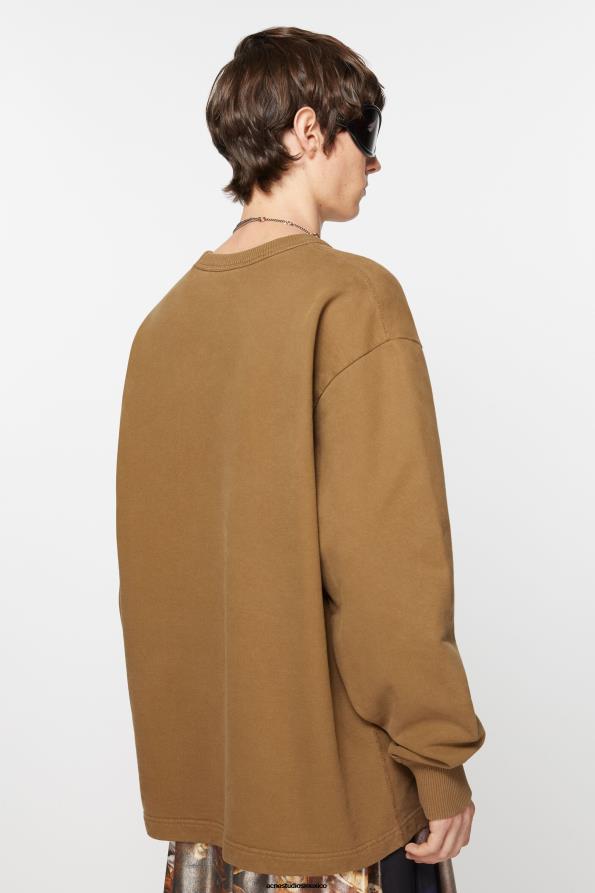 Acne Studios vestir beige barro 0T4HT961 suéter con logo estampado
