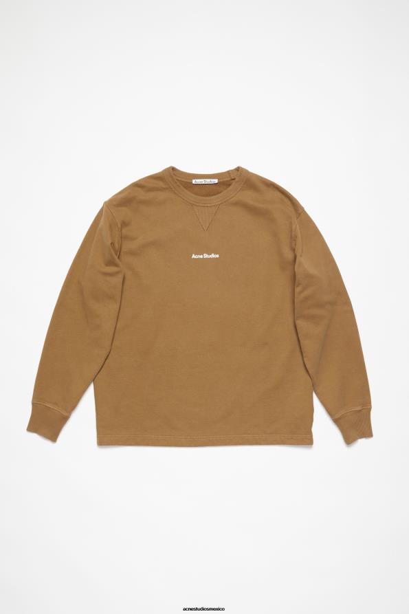 Acne Studios vestir beige barro 0T4HT961 suéter con logo estampado