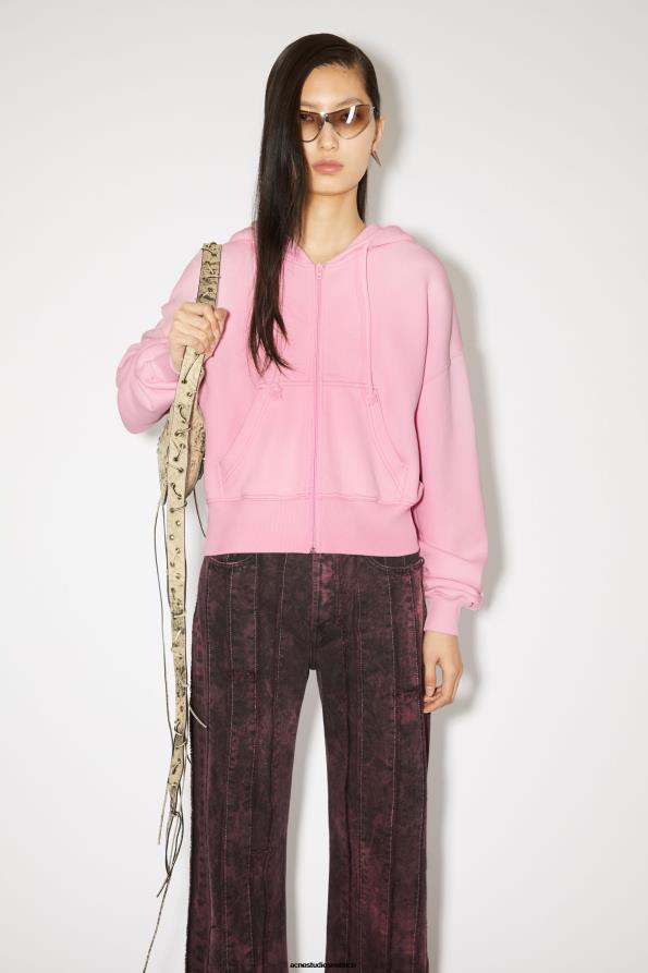 Acne Studios vestir burbuja rosa 0T4HT164 chaqueta teñida con cremallera