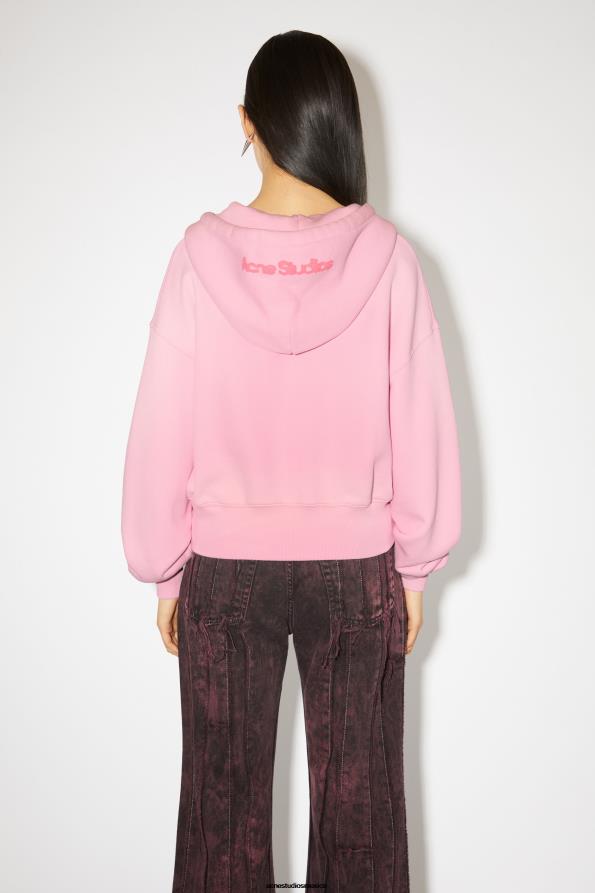 Acne Studios vestir burbuja rosa 0T4HT164 chaqueta teñida con cremallera