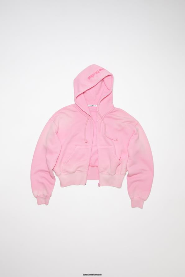 Acne Studios vestir burbuja rosa 0T4HT164 chaqueta teñida con cremallera