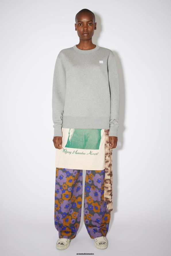 Acne Studios vestir mezcla gris claro 0T4HT430 sudadera con cuello redondo - regular fit unisex