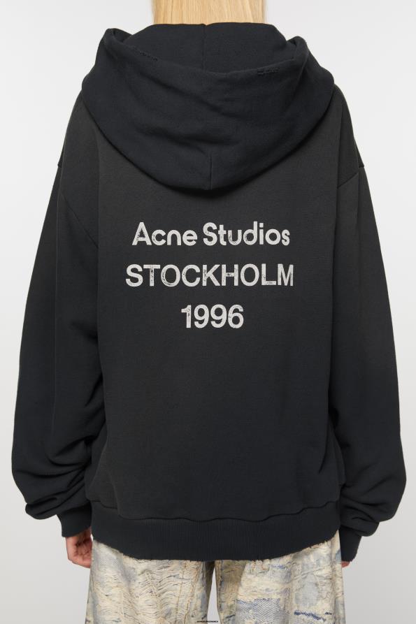 Acne Studios vestir negro 0T4HT139 suéter con capucha y logo