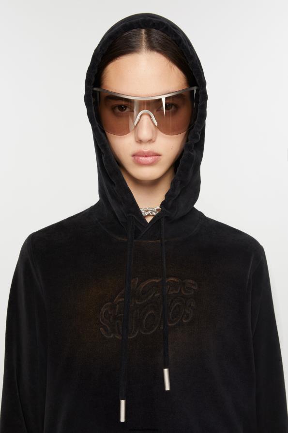 Acne Studios vestir negro 0T4HT142 suéter con capucha - corte ajustado