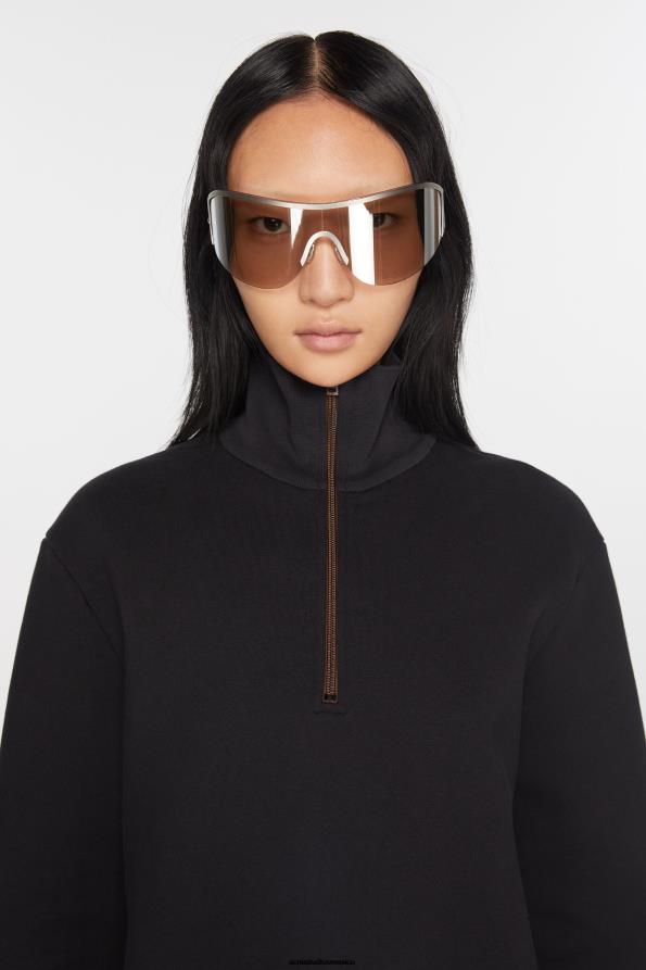 Acne Studios vestir negro 0T4HT145 suéter con cremallera