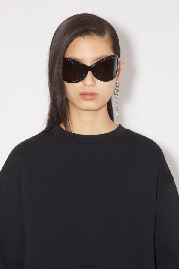 Acne Studios vestir negro 0T4HT166 suéter de cuello redondo