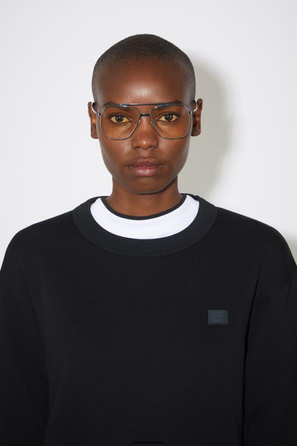 Acne Studios vestir negro 0T4HT433 sudadera con cuello redondo - regular fit unisex