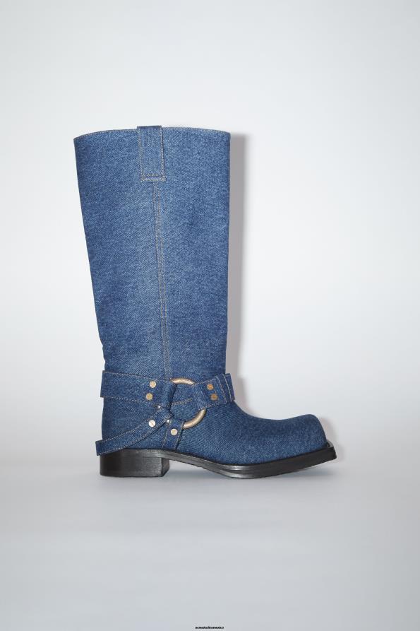 Acne Studios calzado azul 0T4HT534 botas de mezclilla con hebilla