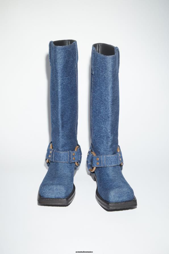 Acne Studios calzado azul 0T4HT534 botas de mezclilla con hebilla