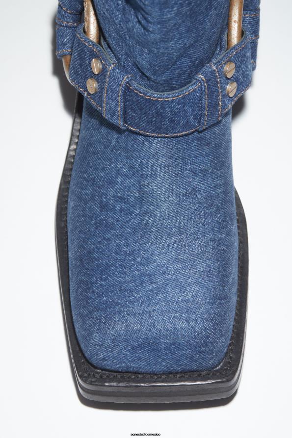 Acne Studios calzado azul 0T4HT534 botas de mezclilla con hebilla