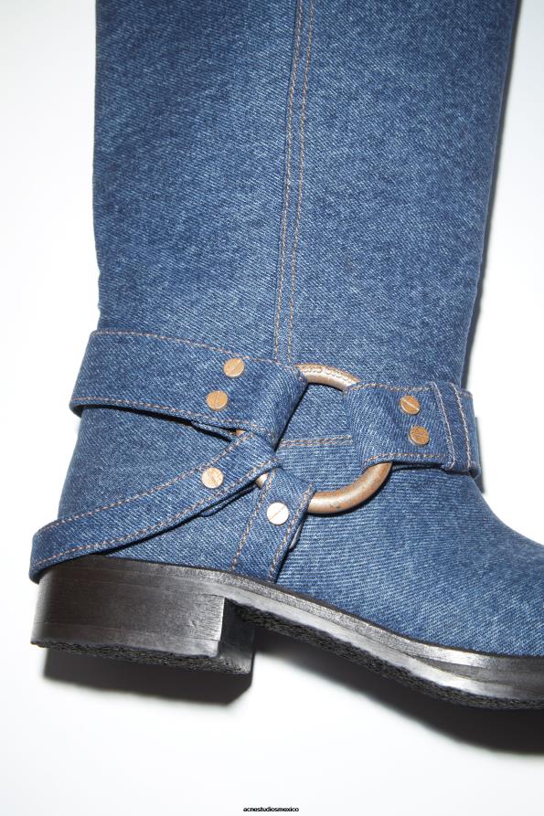 Acne Studios calzado azul 0T4HT534 botas de mezclilla con hebilla