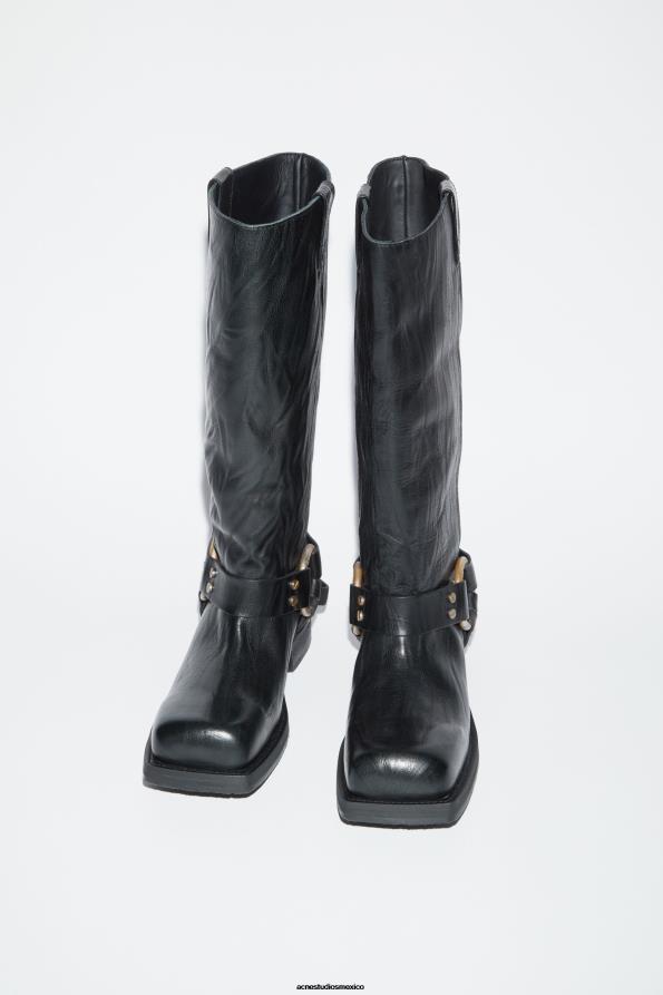 Acne Studios calzado gris antracita 0T4HT552 botas de cuero con hebilla