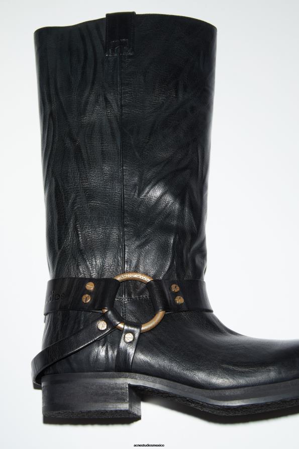 Acne Studios calzado gris antracita 0T4HT552 botas de cuero con hebilla