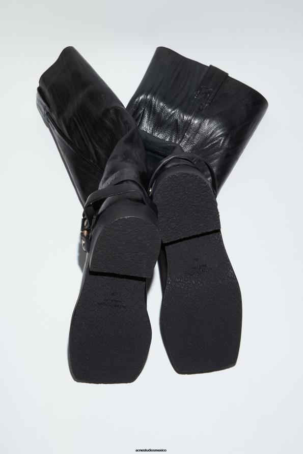 Acne Studios calzado gris antracita 0T4HT552 botas de cuero con hebilla