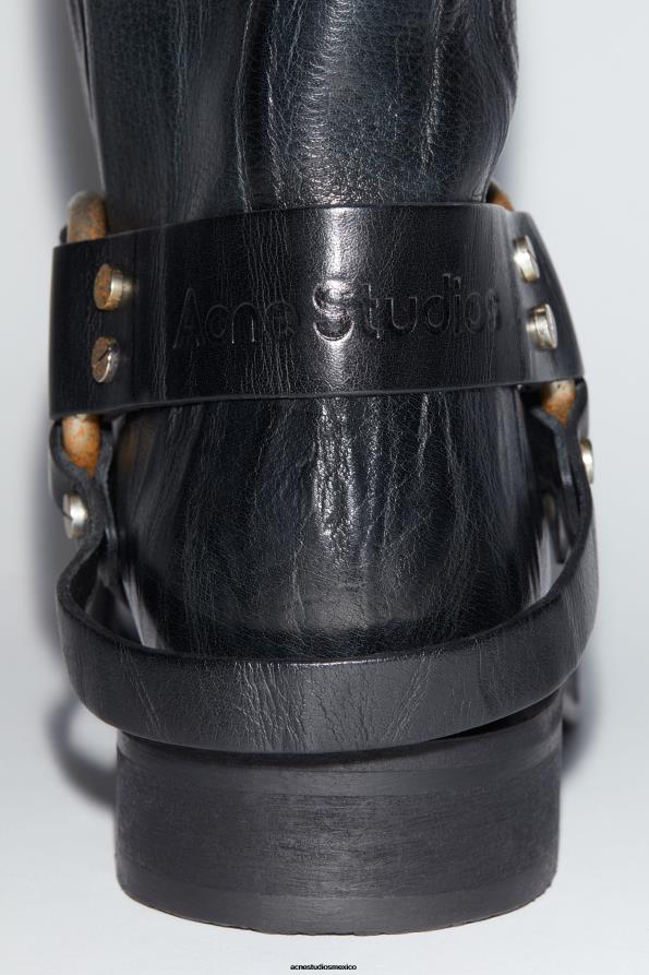 Acne Studios calzado gris antracita 0T4HT552 botas de cuero con hebilla