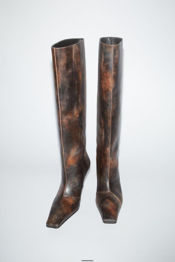Acne Studios calzado marrón múltiple 0T4HT640 botas de tacón de cuero