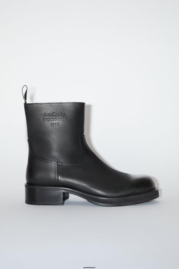 Acne Studios calzado negro 0T4HT1217 botas bajas de cuero brillante