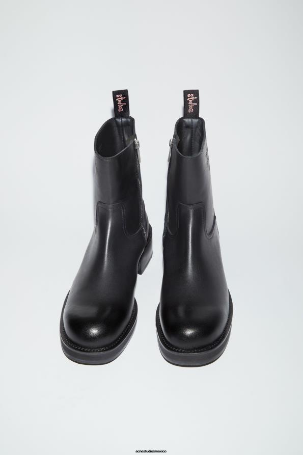 Acne Studios calzado negro 0T4HT1217 botas bajas de cuero brillante