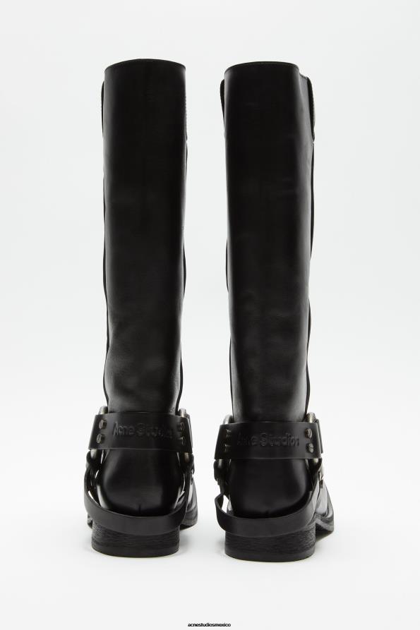 Acne Studios calzado negro 0T4HT455 botas de cuero con hebilla