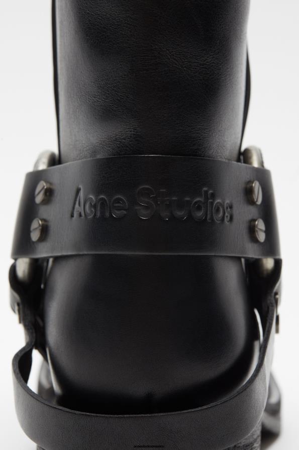 Acne Studios calzado negro 0T4HT455 botas de cuero con hebilla