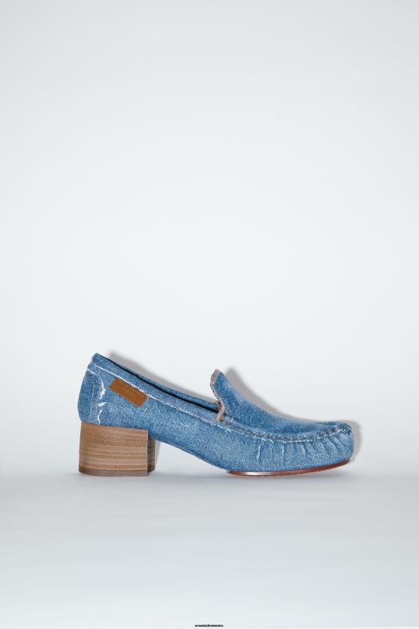 Acne Studios calzado azul 0T4HT537 mocasines de mezclilla con tacón