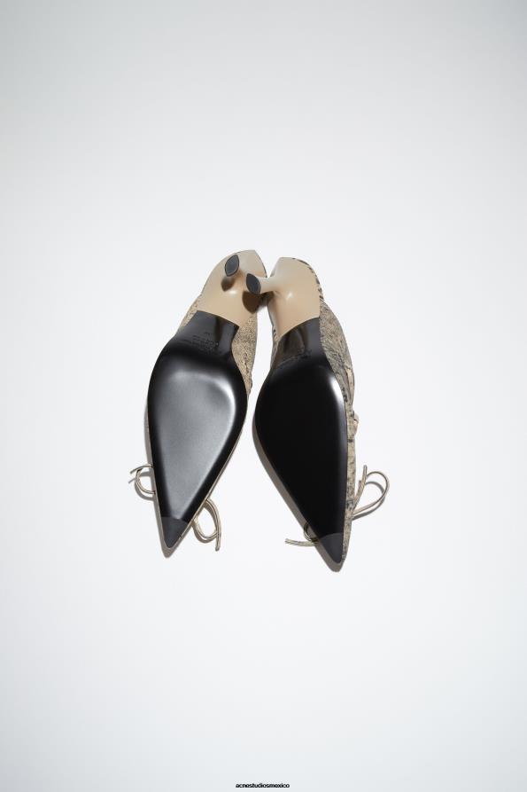 Acne Studios calzado beige/verde 0T4HT792 mules con cordones y tacón para desfile