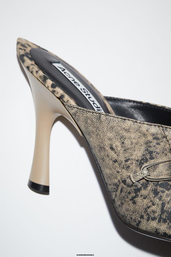 Acne Studios calzado beige/verde 0T4HT792 mules con cordones y tacón para desfile