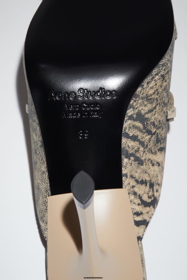 Acne Studios calzado beige/verde 0T4HT792 mules con cordones y tacón para desfile