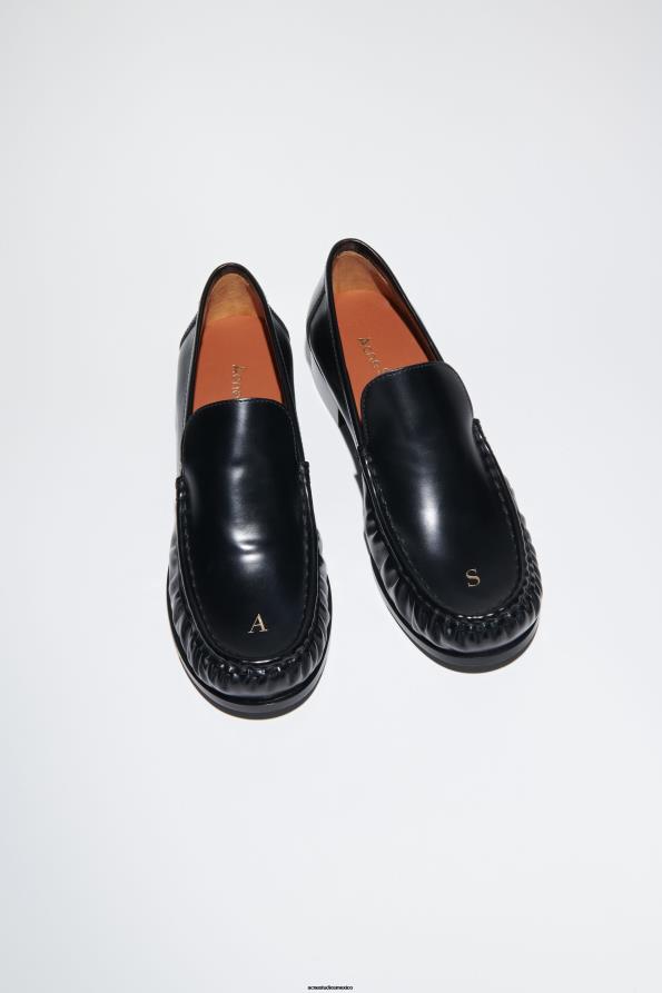 Acne Studios calzado negro 0T4HT491 mocasines de cuero