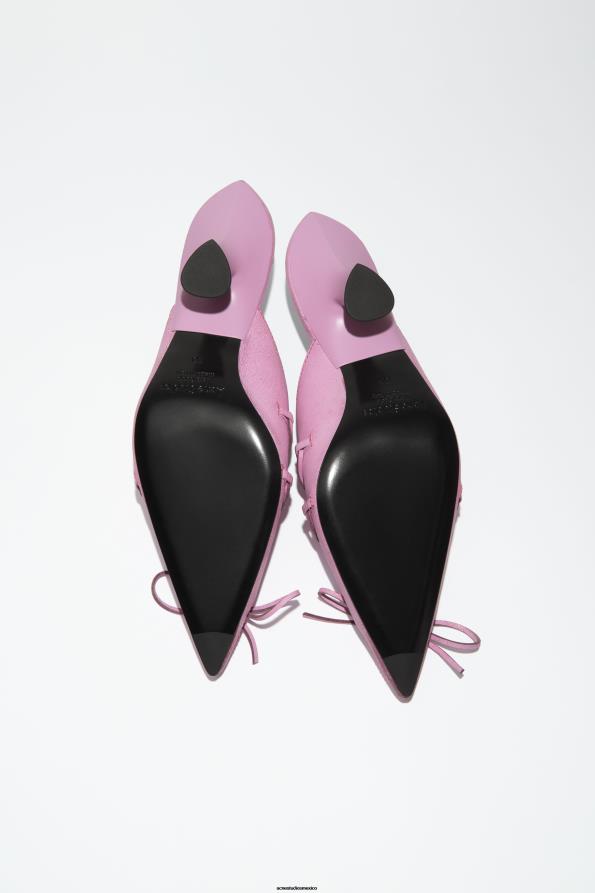 Acne Studios calzado rosa 0T4HT853 mules con cordones y tacón para desfile