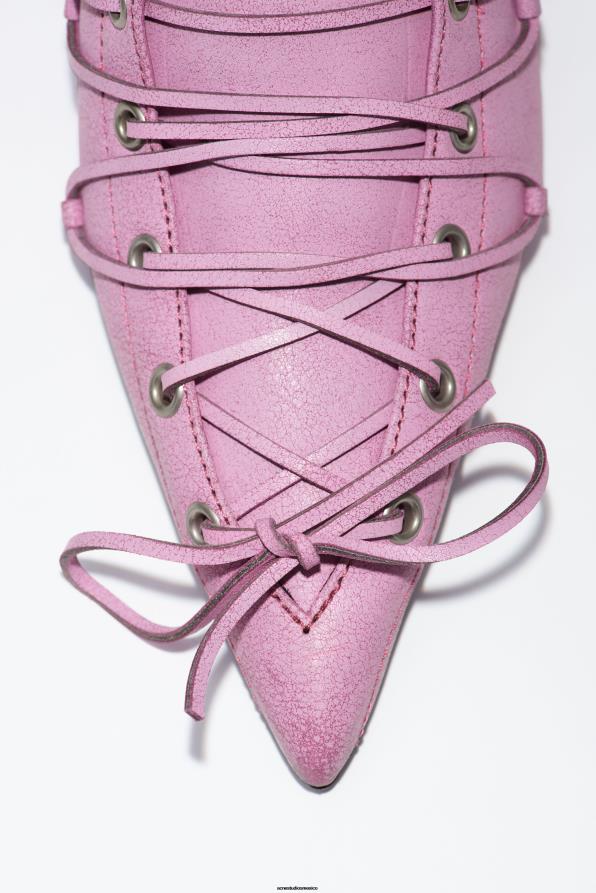 Acne Studios calzado rosa 0T4HT853 mules con cordones y tacón para desfile